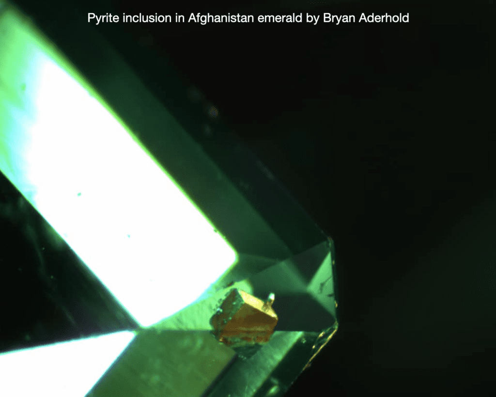 pyrite inclusion in Afghan emerald
