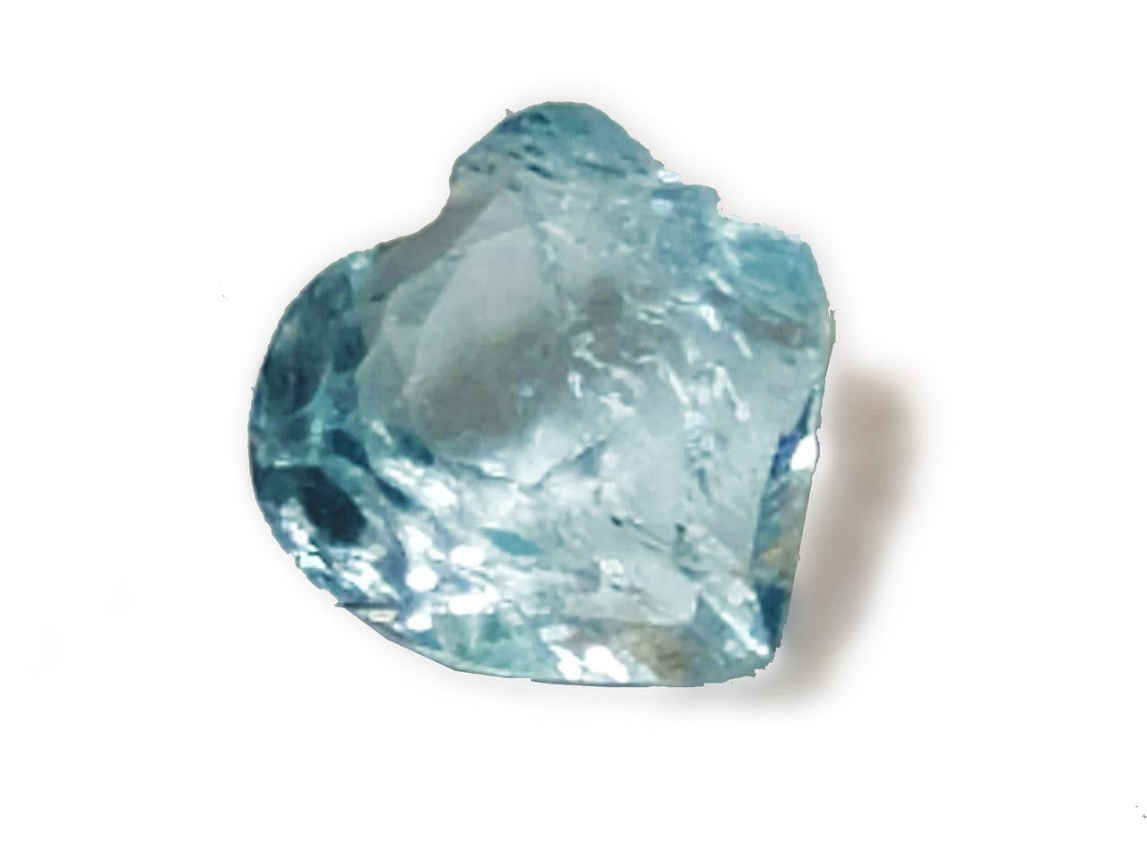 broken heart-shaped aquamarine