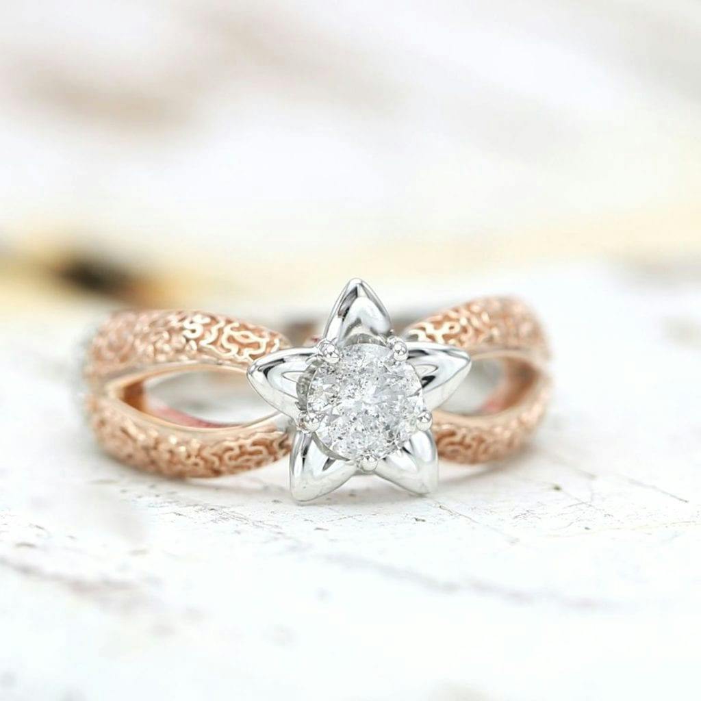 CustomMade Salt and Pepper Diamond Engagement Ring