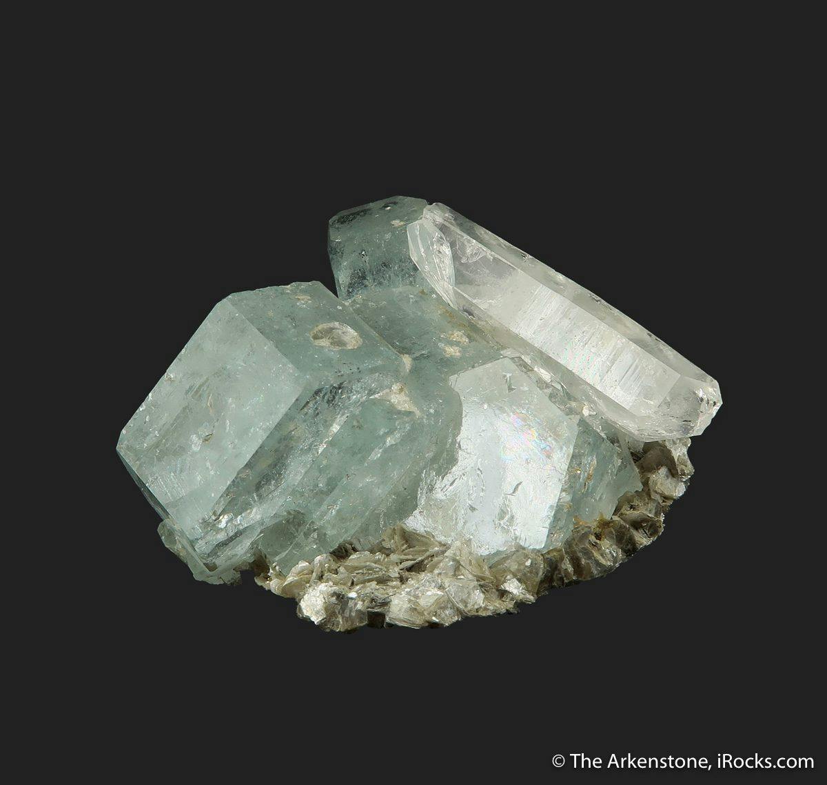 aquamarine, quartz, and muscovite - China