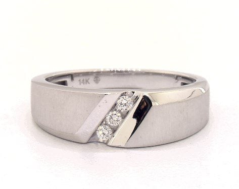 14K White Gold Slope Diamond Ring James ALlen