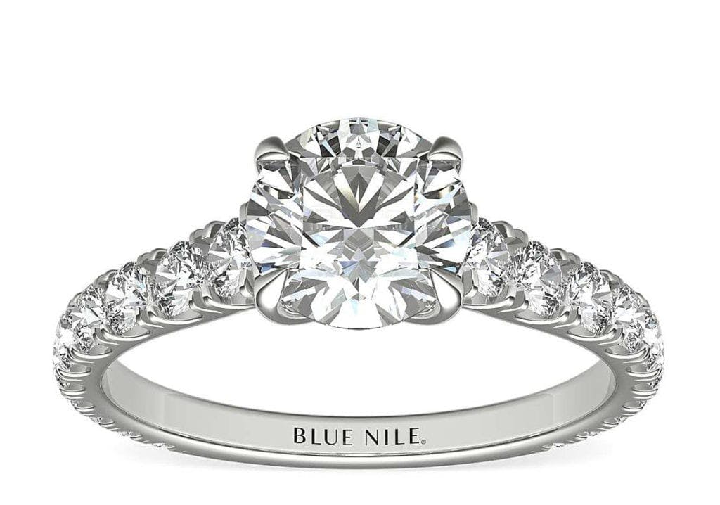 Cathedral Pave Diamond Engagement Ring in Platinum Blue Nile