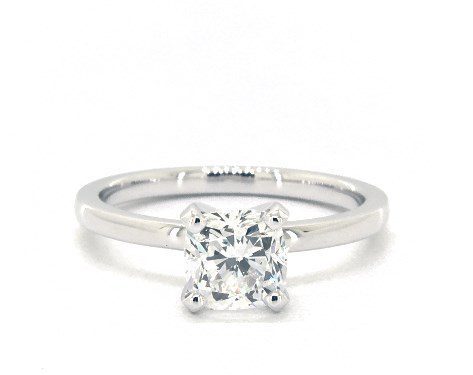 1.00 carat Cushion Modified cut Solitaire engagement ring IN 18K White Gold James Allen