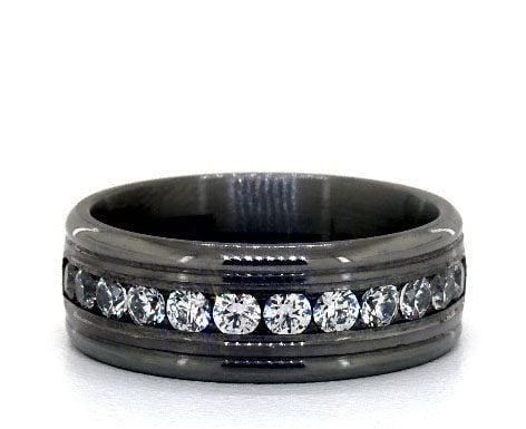 Tantalum 8mm Channel Set Diamond Comfort Fit Ring James Allen