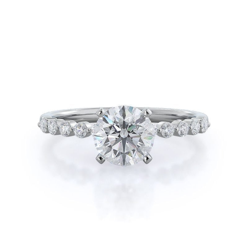 Under Bezeled Accent Diamond Engagement Ring With Clarity