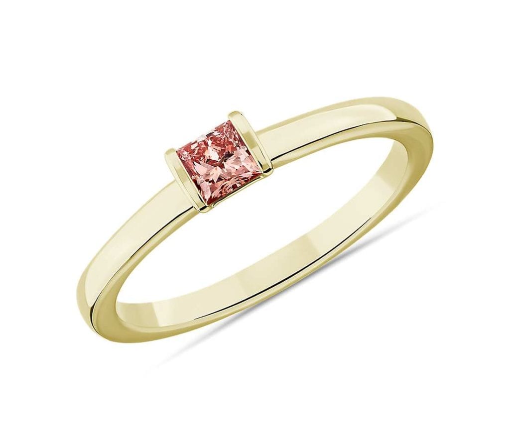 LIGHTBOX Lab-Grown Pink Diamond Princess Stackable Ring Blue Nile