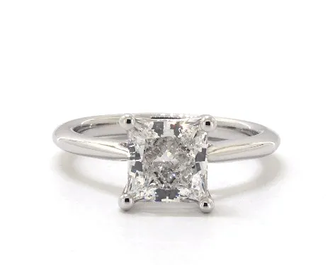 Lab-Created 1.69 carat Princess cut Solitaire engagement ring IN 18K White Gold James Allen
