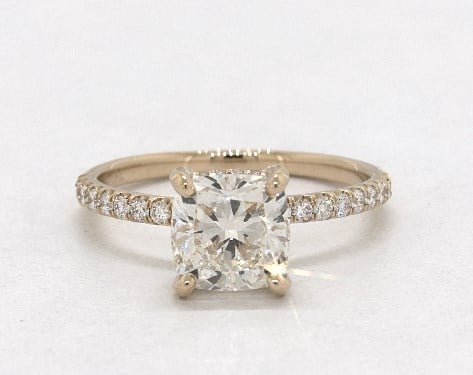 1.81 carat Cushion Modified cut Pave engagement ring in 18K Yellow Gold James Allen