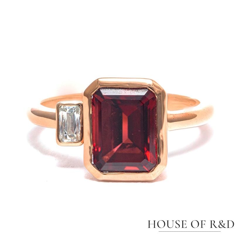 garnet and diamond ring