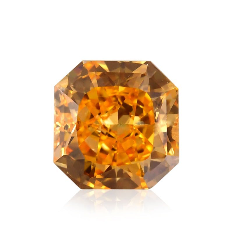 0.65 carat, Fancy Vivid Orange Diamond, Radiant Shape, (SI1) Clarity, GIA Leibish