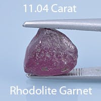 Rough version of Custom Triangle Cut Rhodolite Garnet