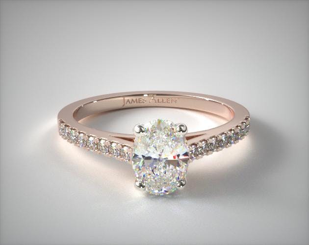 14K Rose Gold Petite Pave Cathedral Engagement Ring James Allen