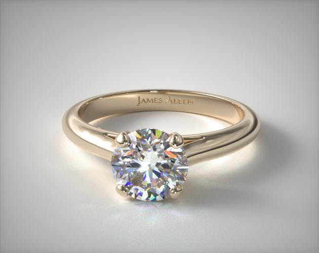 18K Yellow Gold Sleek Diamond Engagement Ring James Allen
