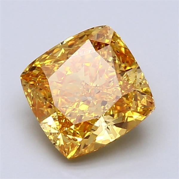 360 Video - Actual diamond magnified NEED HELP? 1-866-441-9066 Email Us 2.01-Carat Vivid Yellow-orange Cushion Cut Diamond Blue Nile