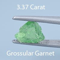 Rough version of Barion Square Cut Grossular Garnet (Tsavorite)