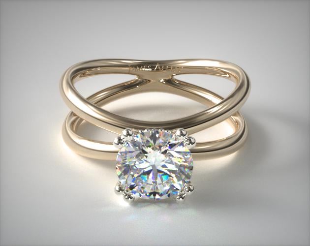 18K Yellow Gold Criss Cross Diamond Solitaire James Allen