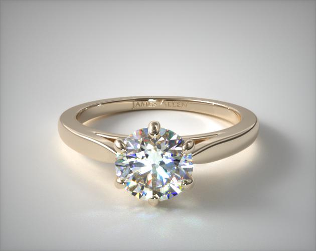 18K Yellow Gold Petite Flower Solitaire Engagement Ring James Allen