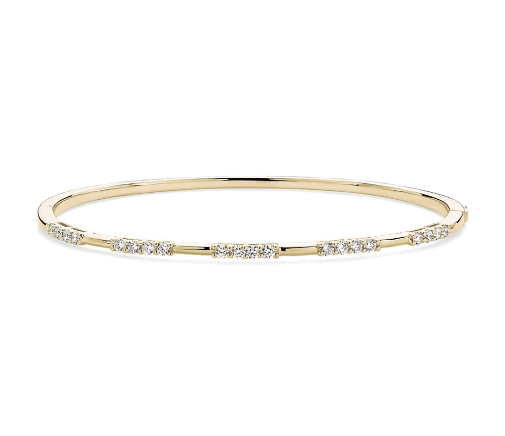 Diamond Trio Station Bangle in 14k Yellow (5/8 ct. tw.) Blue Nile