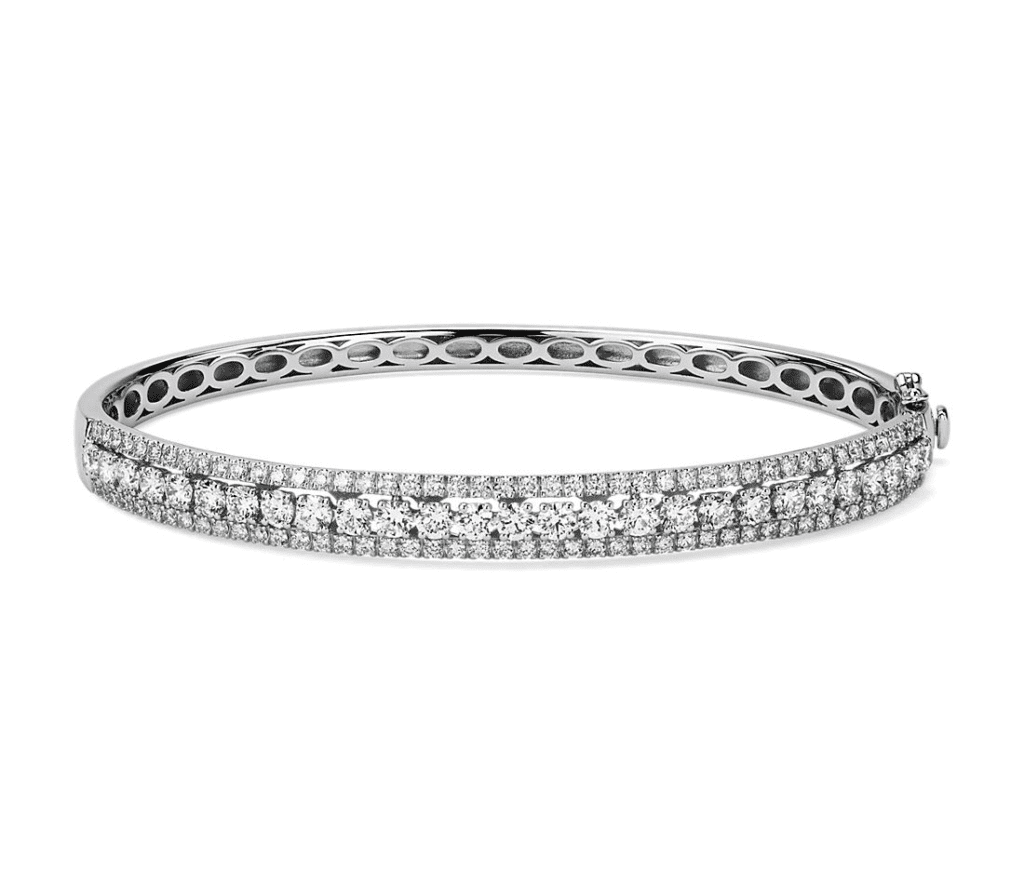 Diamond Triple Row Diamond Bangle in 14k White Gold (2 3/4 ct. tw.) Blue Nile