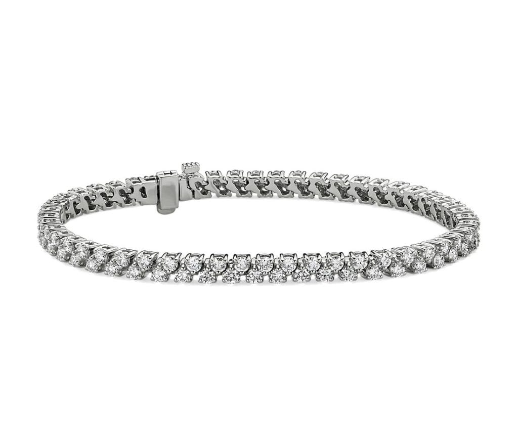 Double Row Diamond Tennis Bracelet in 14k White Gold (5 ct. tw.) Blue Nile