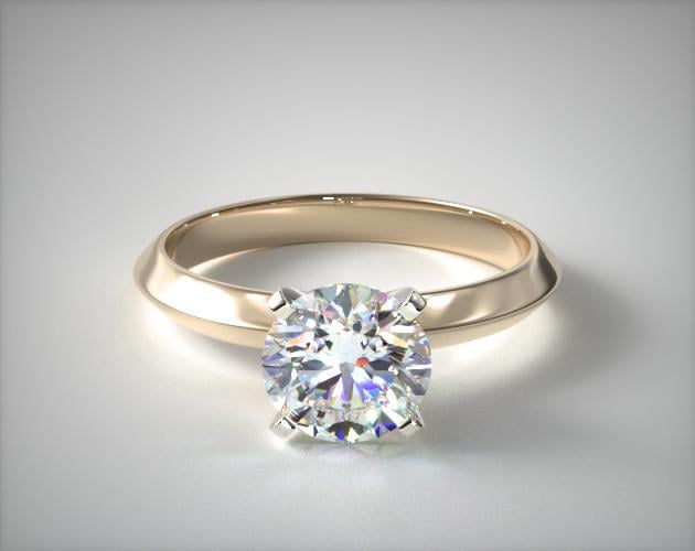 0.84 Carat E-VS2 Very Good Cut Round Diamond 2.5mm Knife Edge Solitaire Engagement Ring James Allen