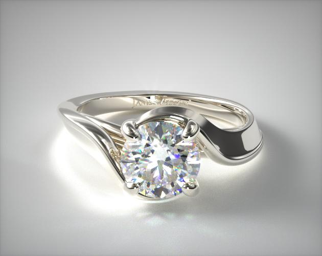 0.97 Carat E-VVS2 Excellent Cut Round Diamond Bypass Engagement Ring James Allen