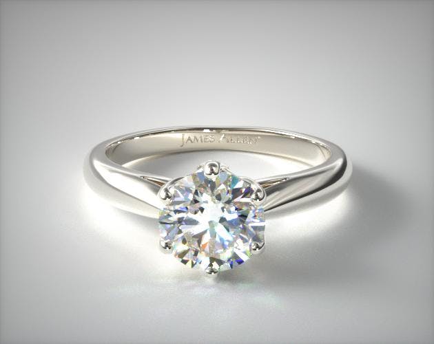 0.96 Carat D-VVS2 Excellent Cut Round Diamond Modern Tulip Diamond Engagement Ring James Allen