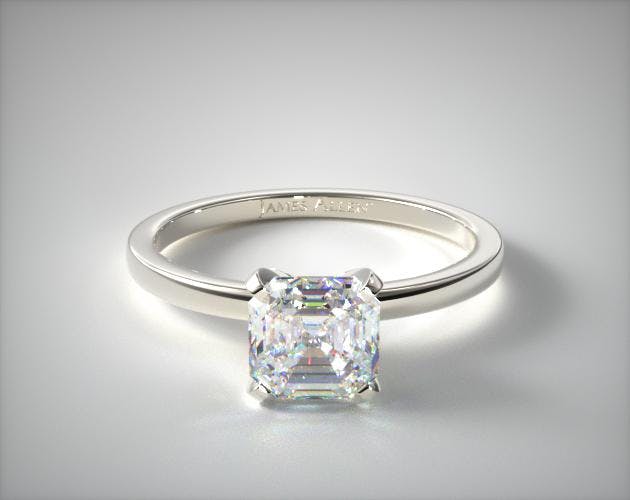 1.03 Carat G-VS1 Asscher Cut Diamond 1.5mm Comfort Fit Engagement Ring James Allen