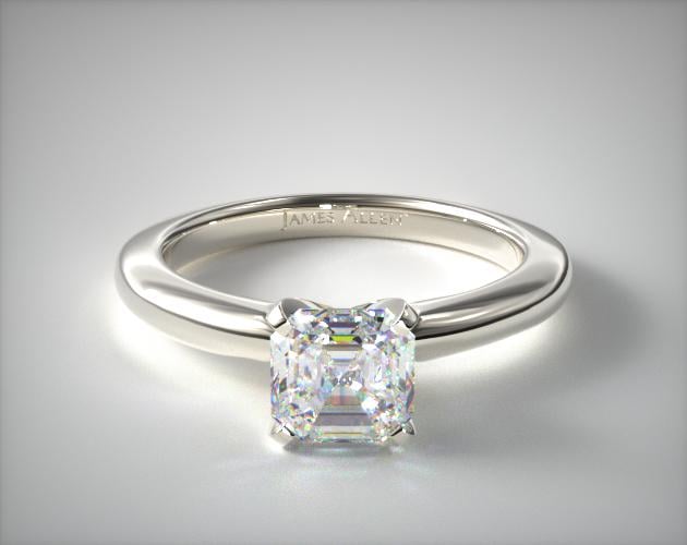 1.300 Carat G-VS1 Asscher Cut Diamond 2mm Comfort Fit Solitaire Engagement Ring James Allen