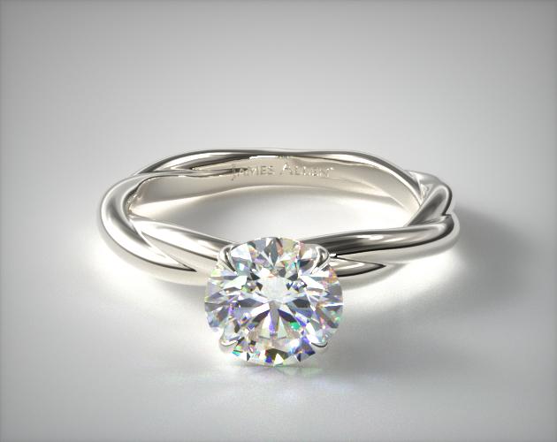 1.00.00 Carat G-VVS2 Excellent Cut Round Diamond Rope Solitaire Engagement Ring James Allen