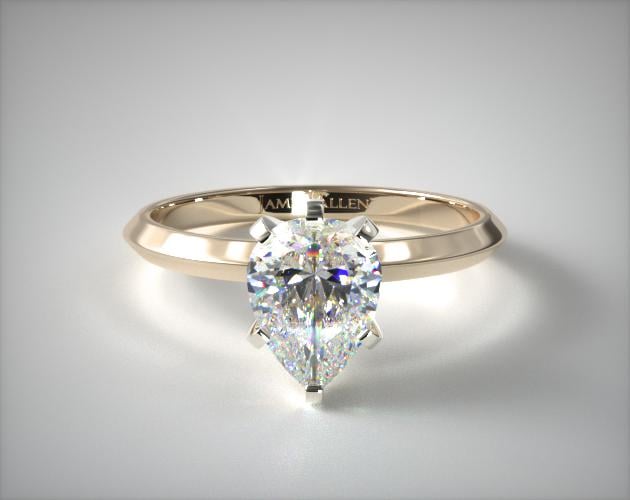 1.200 Carat H-SI1 Pear Shaped Diamond 2mm Knife Edge Solitaire Engagement Ring James Allen