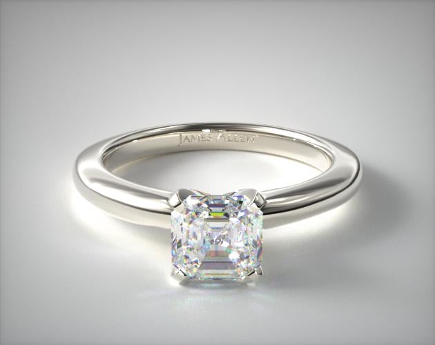 0.700 Carat H-VVS2 Asscher Cut Diamond 2mm Comfort Fit Solitaire Engagement Ring James Allen