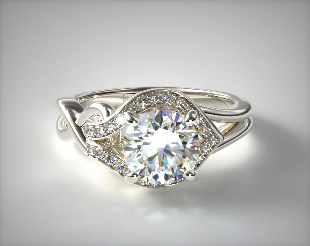 Platinum Asymmetrical Diamond Love Knot Engagement Ring James Allen