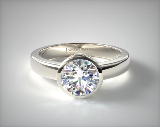 Platinum Bezel Set Round Shaped Diamond Solitaire Ring James Allen