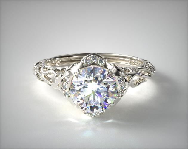 Platinum Diamond Filigree Engagement Ring James Allen