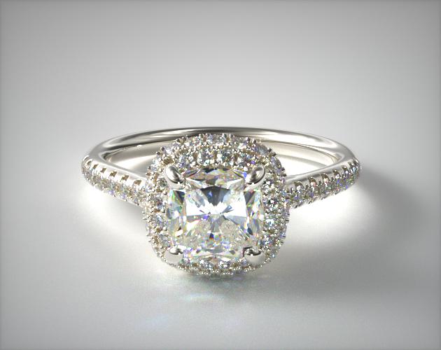 Platinum Falling Edge Pave Diamond Engagement Ring James Allen