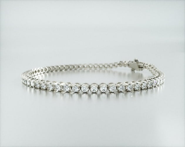 14K White Gold Four Prong Diamond Tennis Bracelet (2 CTW - H-I / SI1-SI2) James Allen