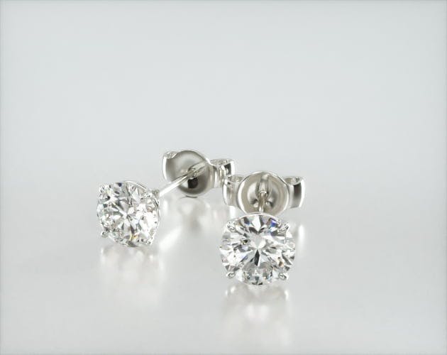 14K White Gold Four Prong Round Brilliant Diamond Stud Earrings (0.75 CTW - H-I SI1-SI2) James Allen