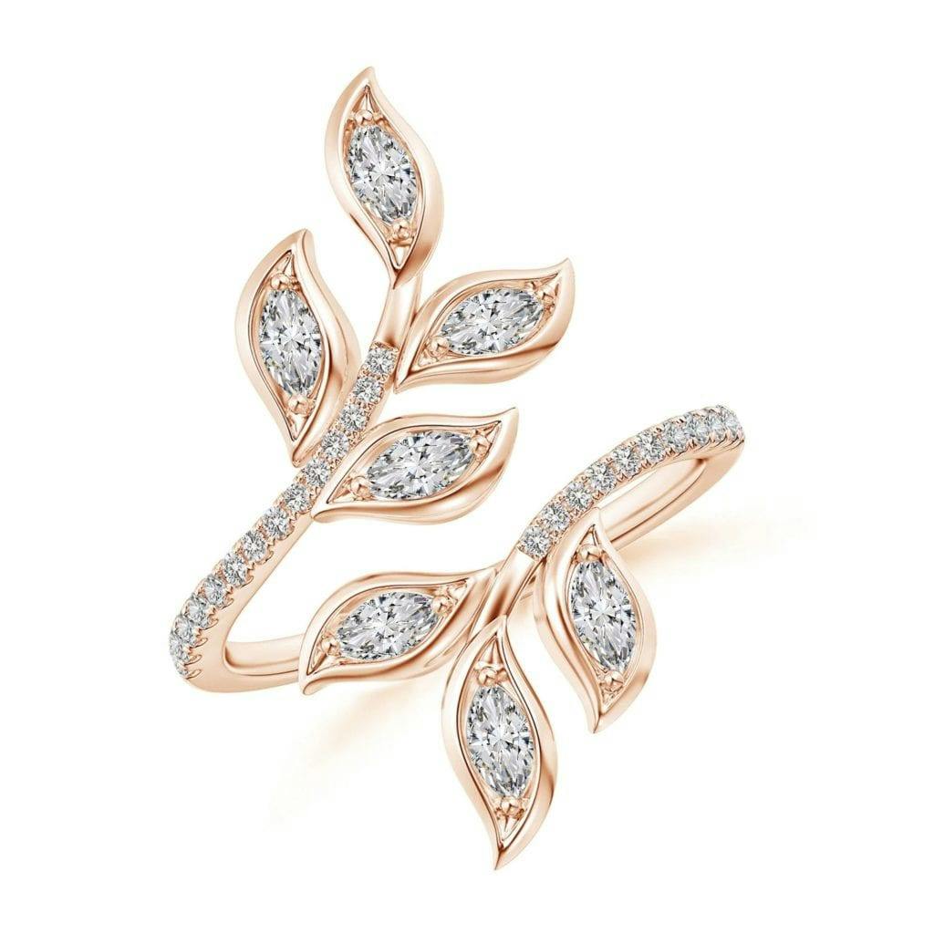 Marquise Diamond Olive Leaf Ring Angara