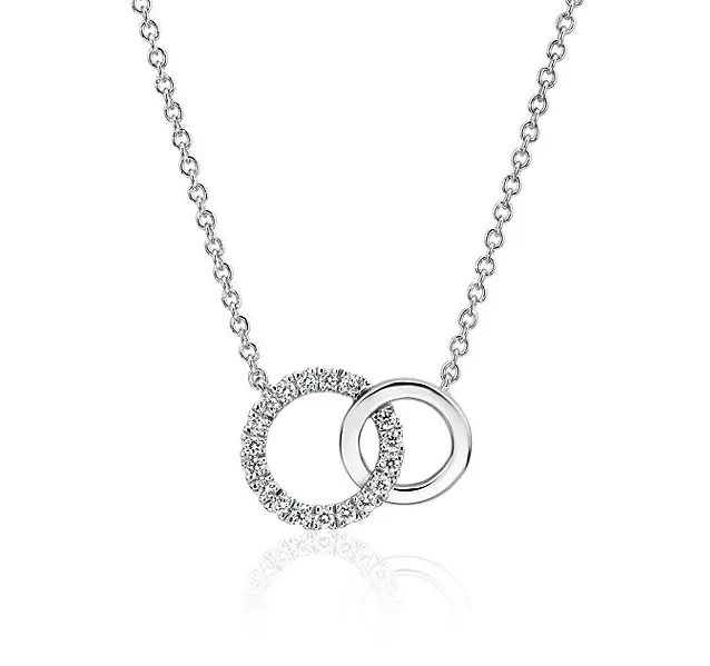 Mini Duet Circle Diamond Necklace Blue Nile