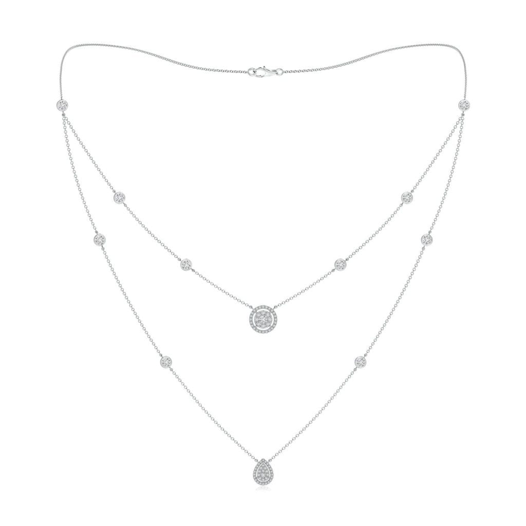 Pear & Round Diamond Cluster Two-Layer Station Necklace Angara