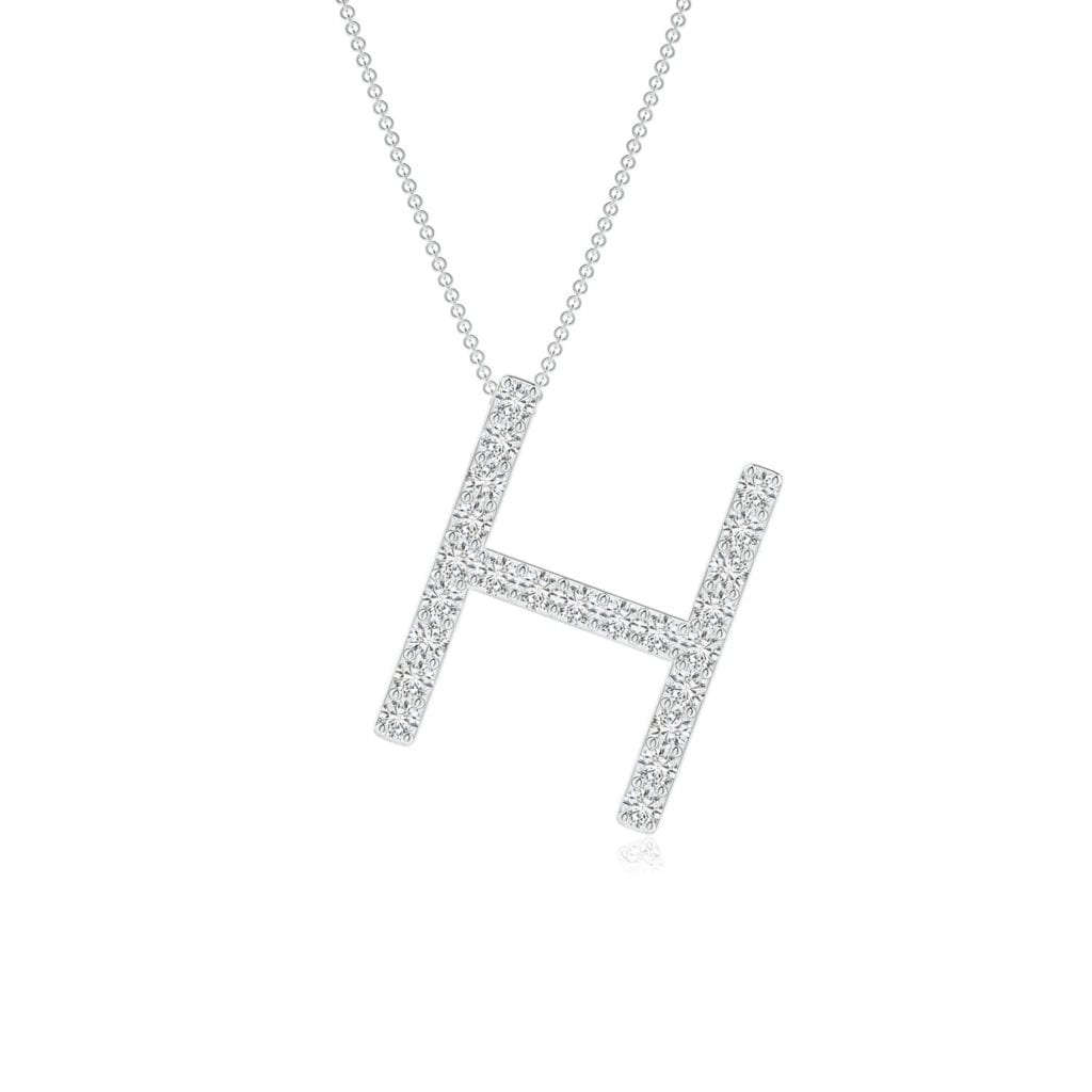 Prong-Set Diamond Capital H Initial Pendant Angara