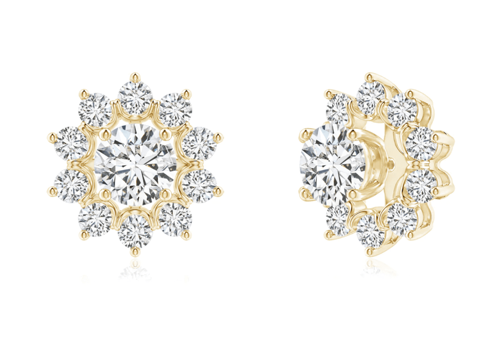 Diamond Floral Halo Earring Jackets Angara