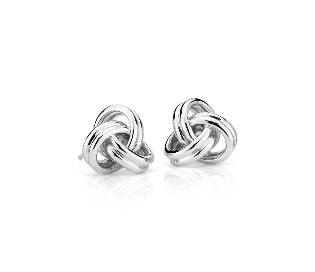 Grande Luxe Love Knot Stud Earrings in Sterling Silver Blue Nile