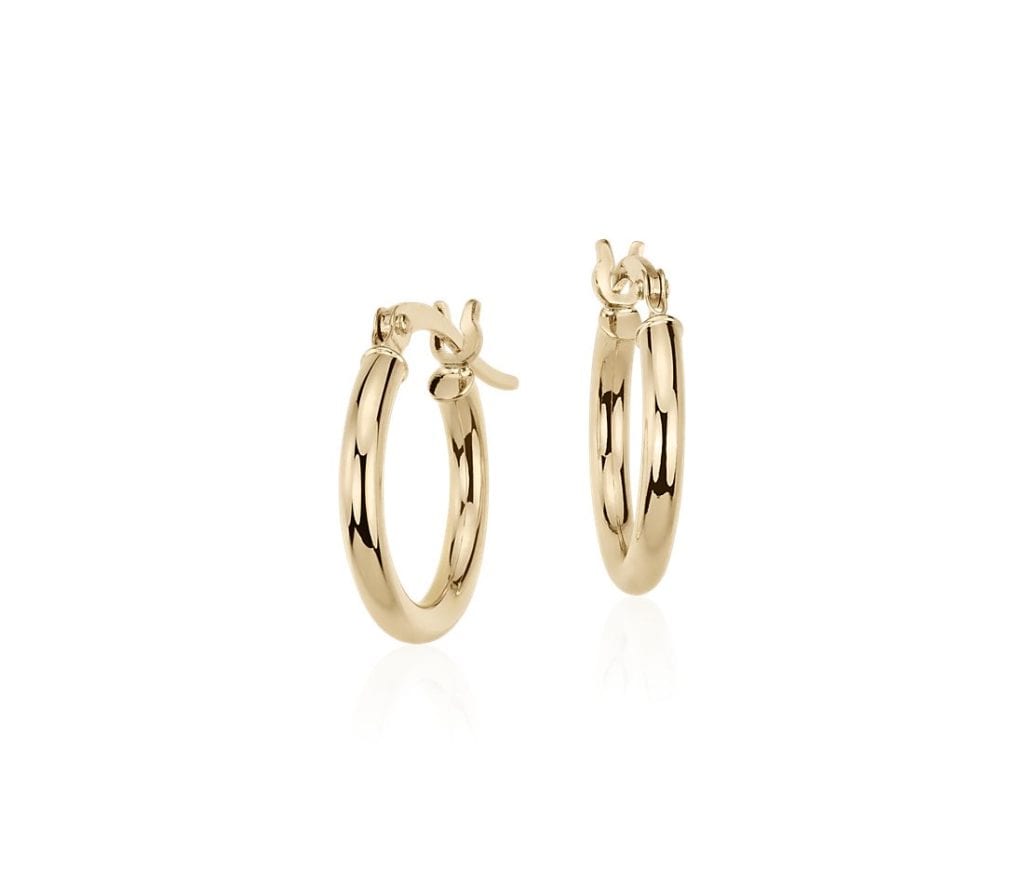 Petite Hoop Earrings in 14k Yellow Gold (5/8