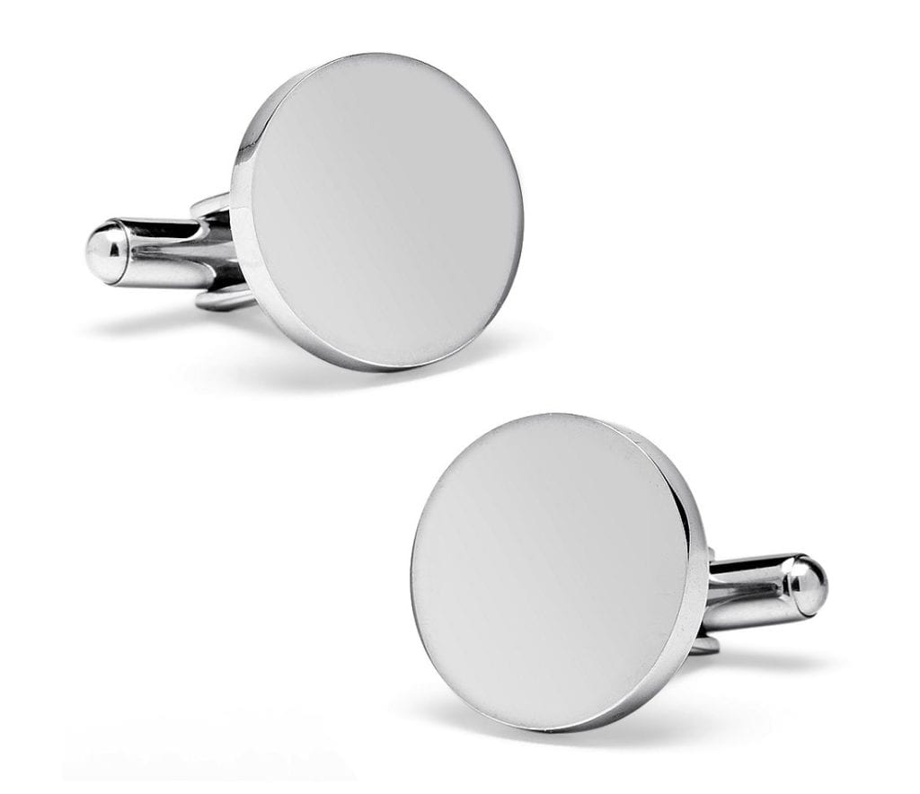 Round Cuff Links in Stainless Steel Blue Nile