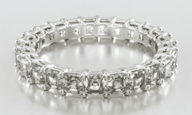 14K White Gold Asscher Cut Diamond Eternity Ring James Allen