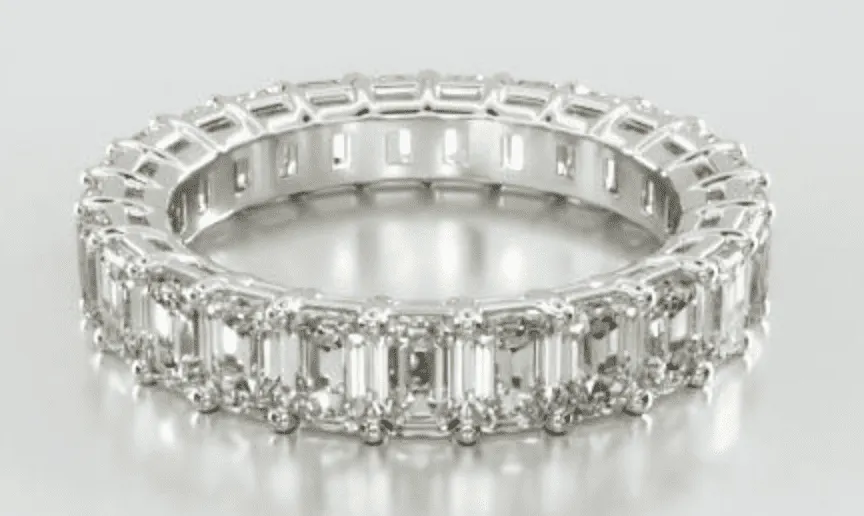 14K White Gold Emerald Cut Diamond Eternity Ring James Allen