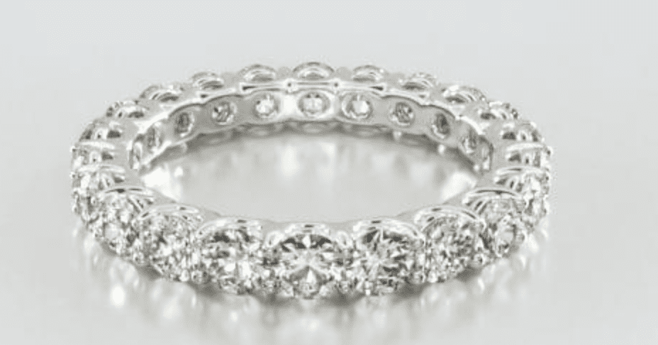 14K White Gold low dome Basket Lab-Created Diamond Eternity Ring James Allen