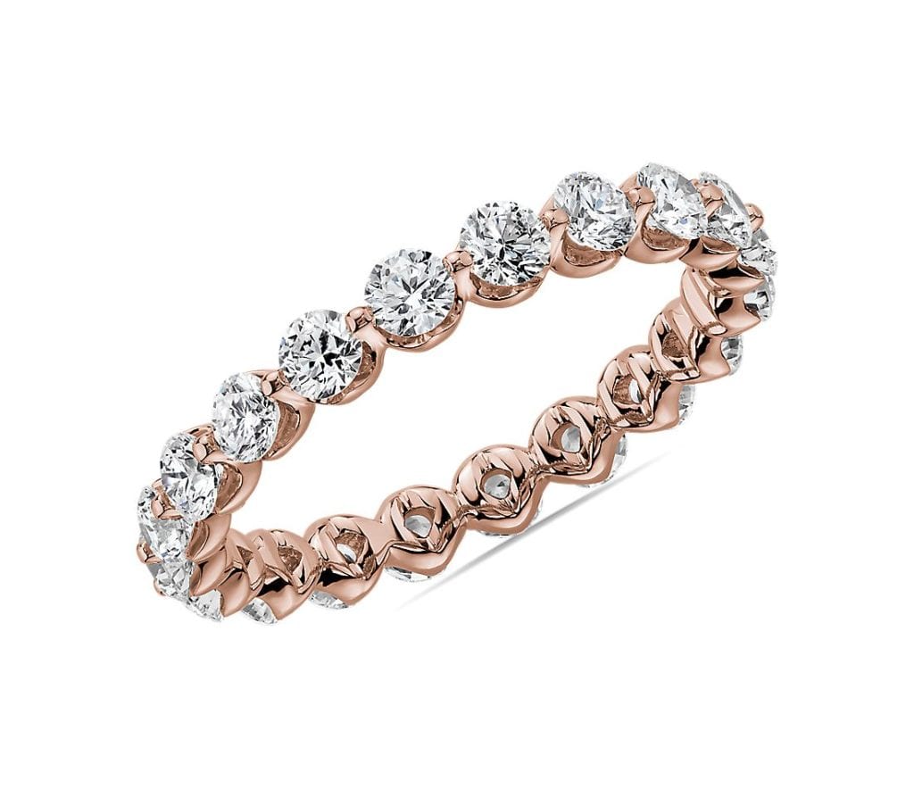 Floating Diamond Eternity Band in 14k Rose Gold (1 1/2 ct. tw.) Blule Nile